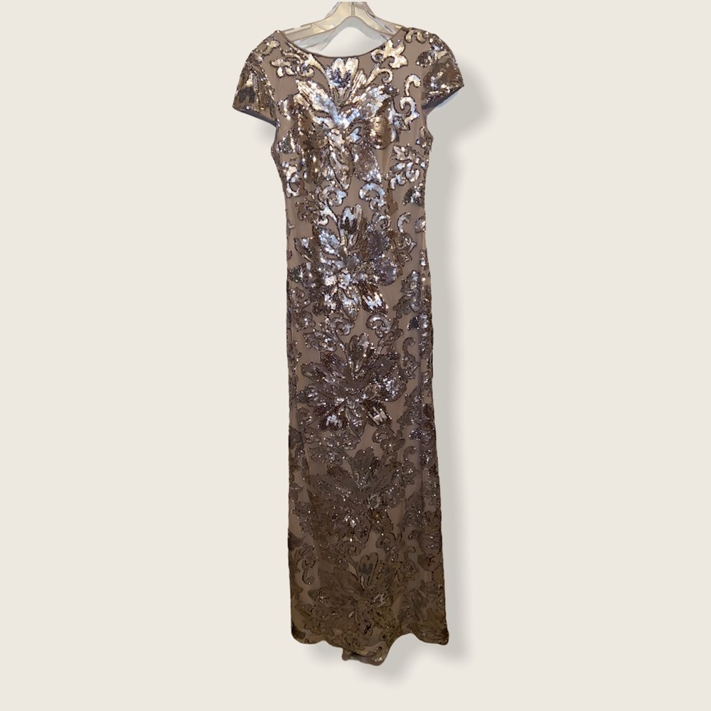 Calvin Klein Embellished Cowl Back Gown - Picture 4 of 16